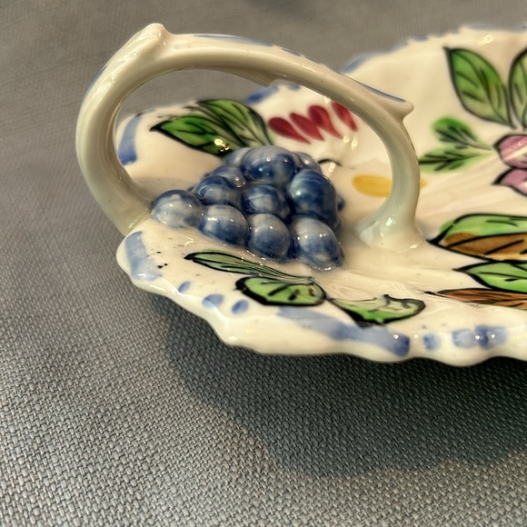 Vintage blue Ridge handled china leaf tray. made in USA - Picture 3 of 6